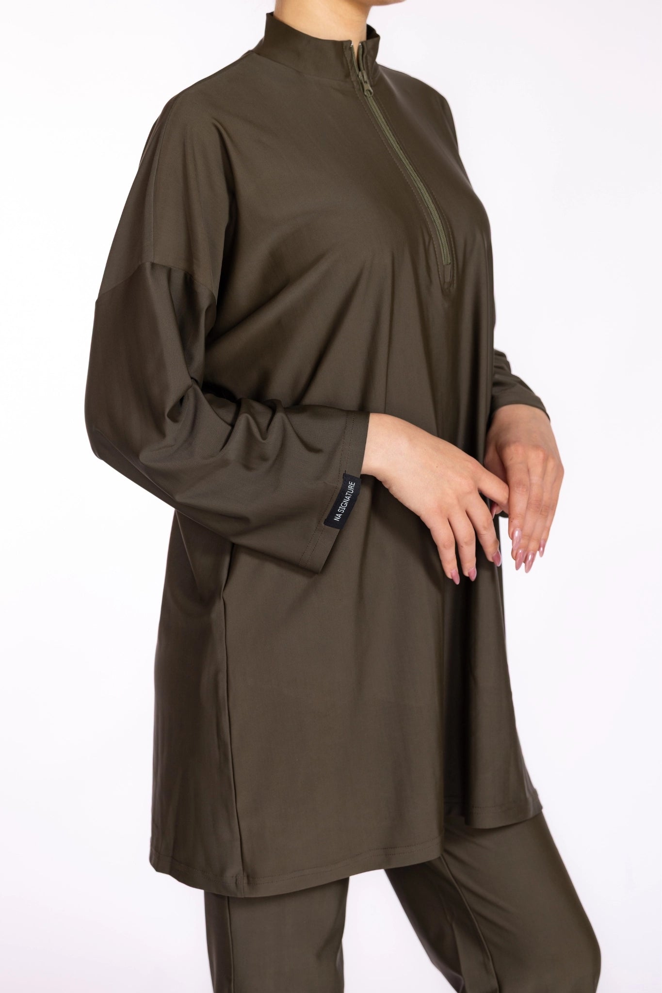 3-Piece Burkini Set — Olive Green
