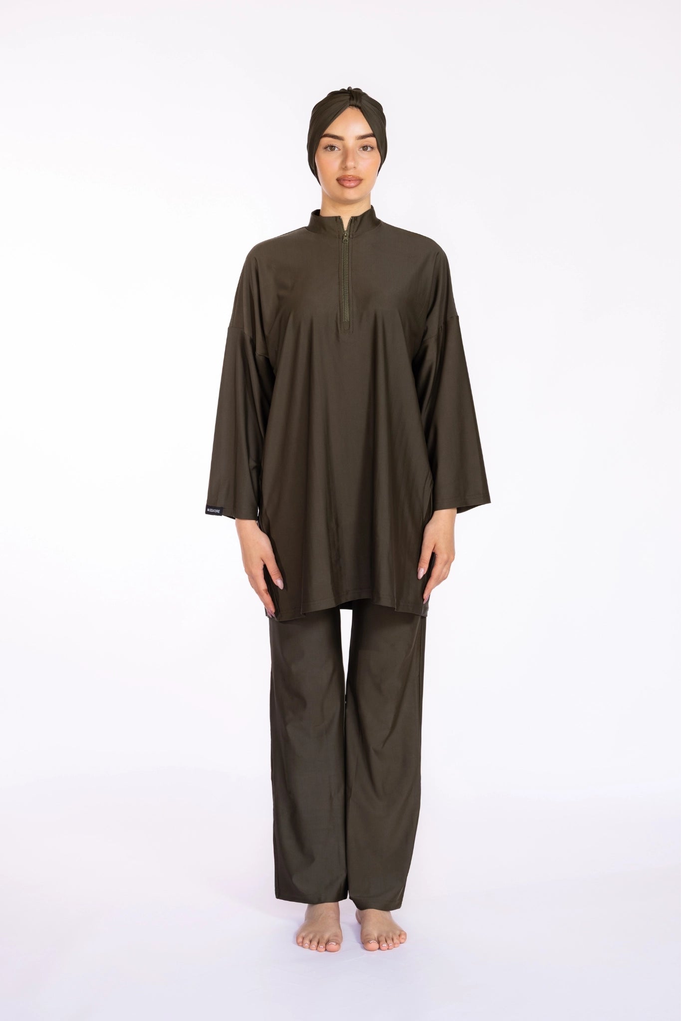 3-Piece Burkini Set — Olive Green