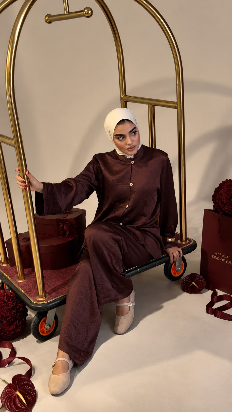 2-piece brown set