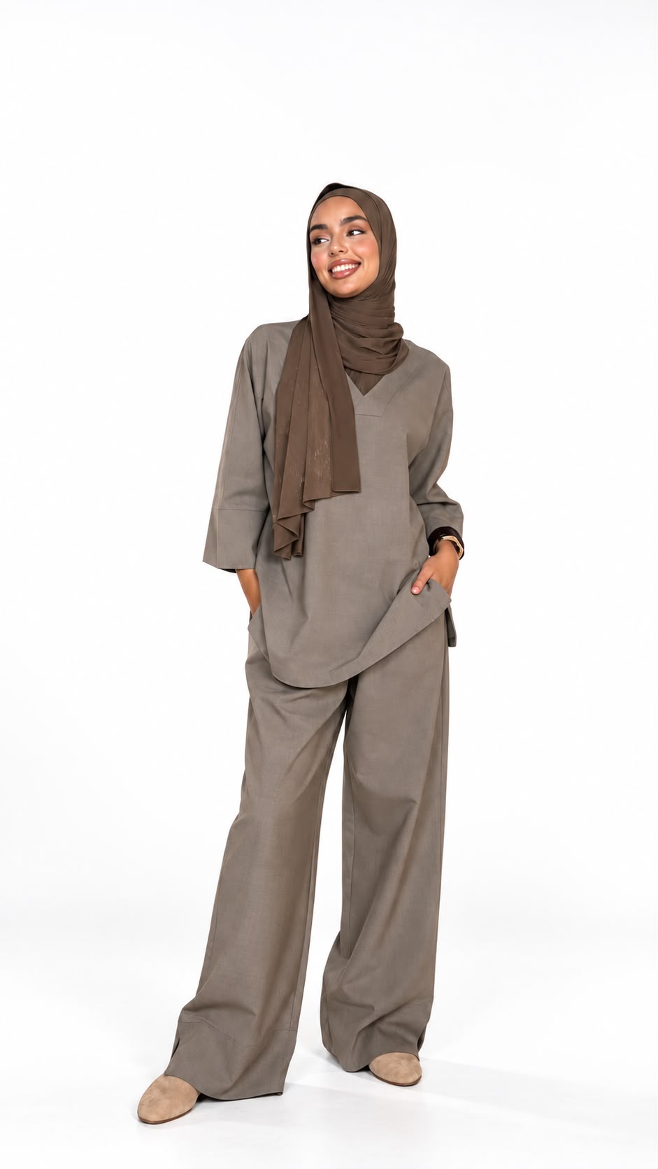 2-piece taupe set