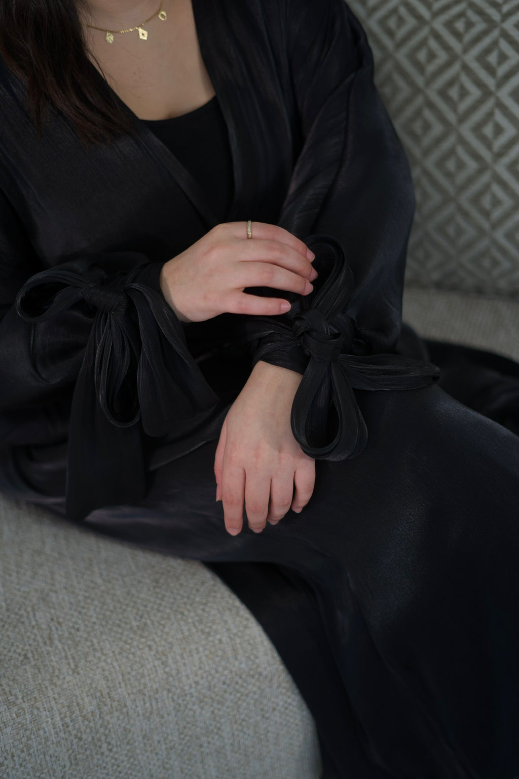 Layali Organza Kimono —  Noir