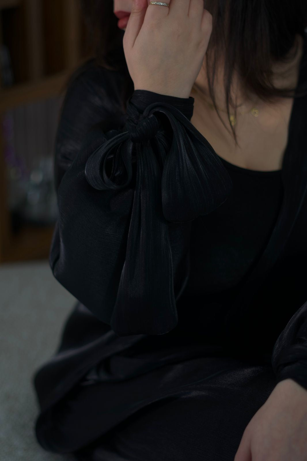 Layali Organza Kimono —  Noir