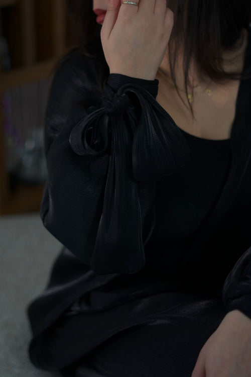 Layali Organza Kimono —  Noir
