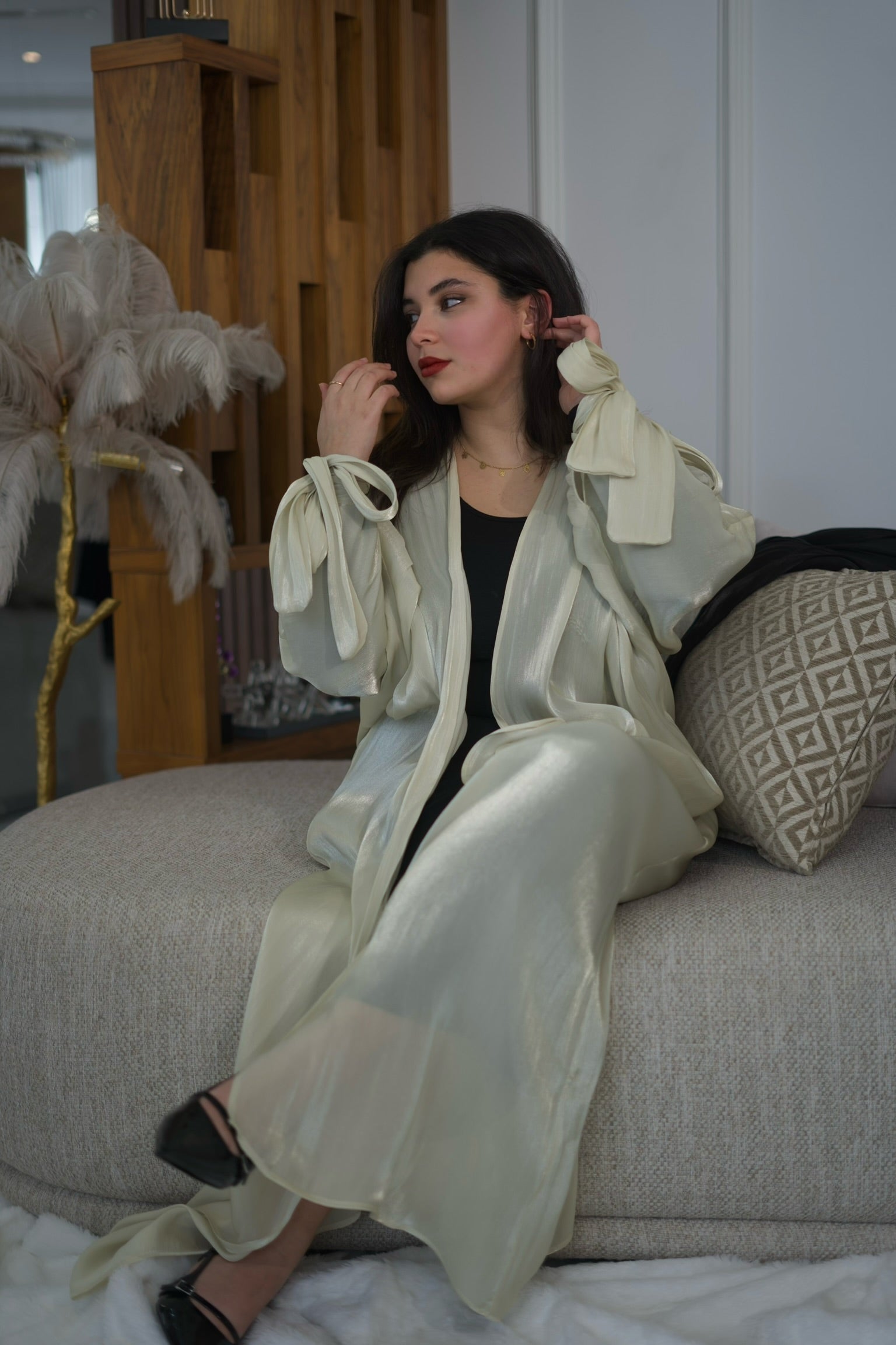 Layali Organza Kimono — Jaune Pastel